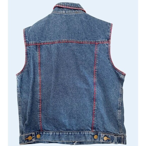 Vintage CEJON Denim Embellished 90s / 00s Vest Size Med - Picture 5 of 7